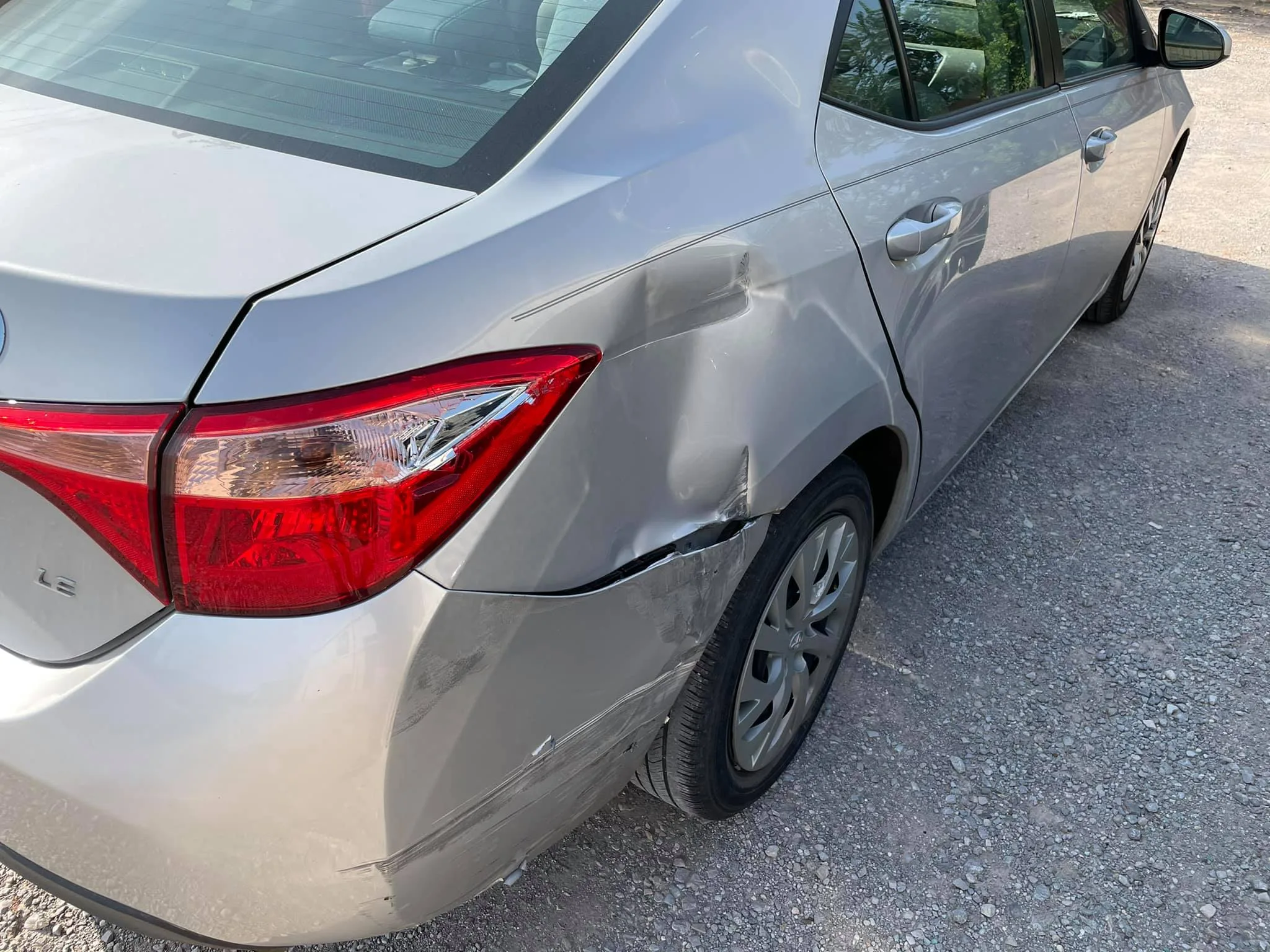 Before: sedan with collision damage